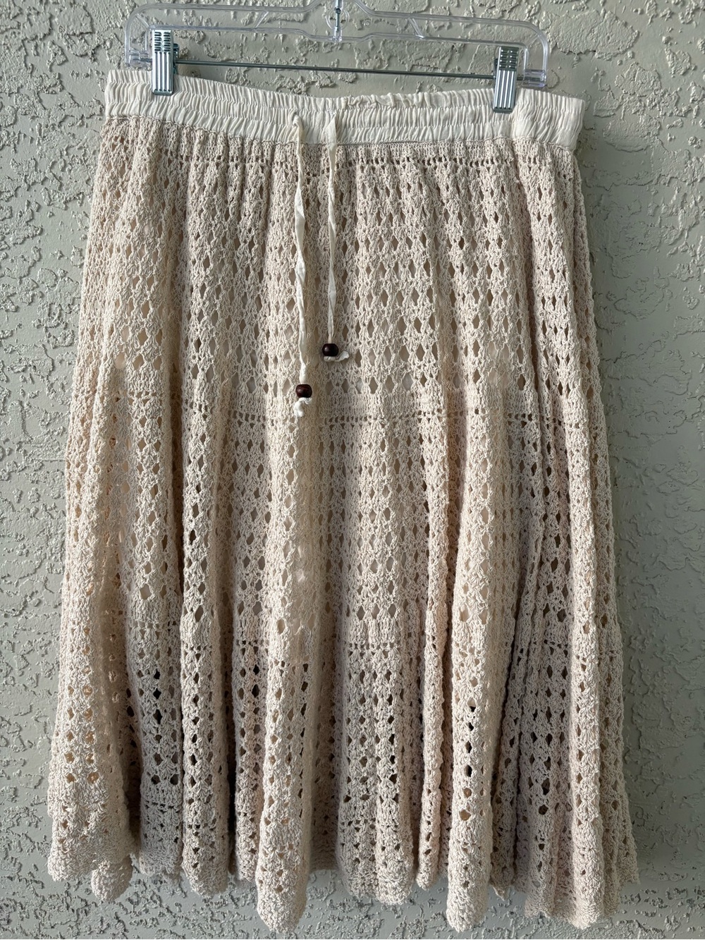 Artelier Nicole Miller Crochet Cotton Boho Country Peasant Casual Skirt - M
